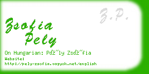 zsofia pely business card